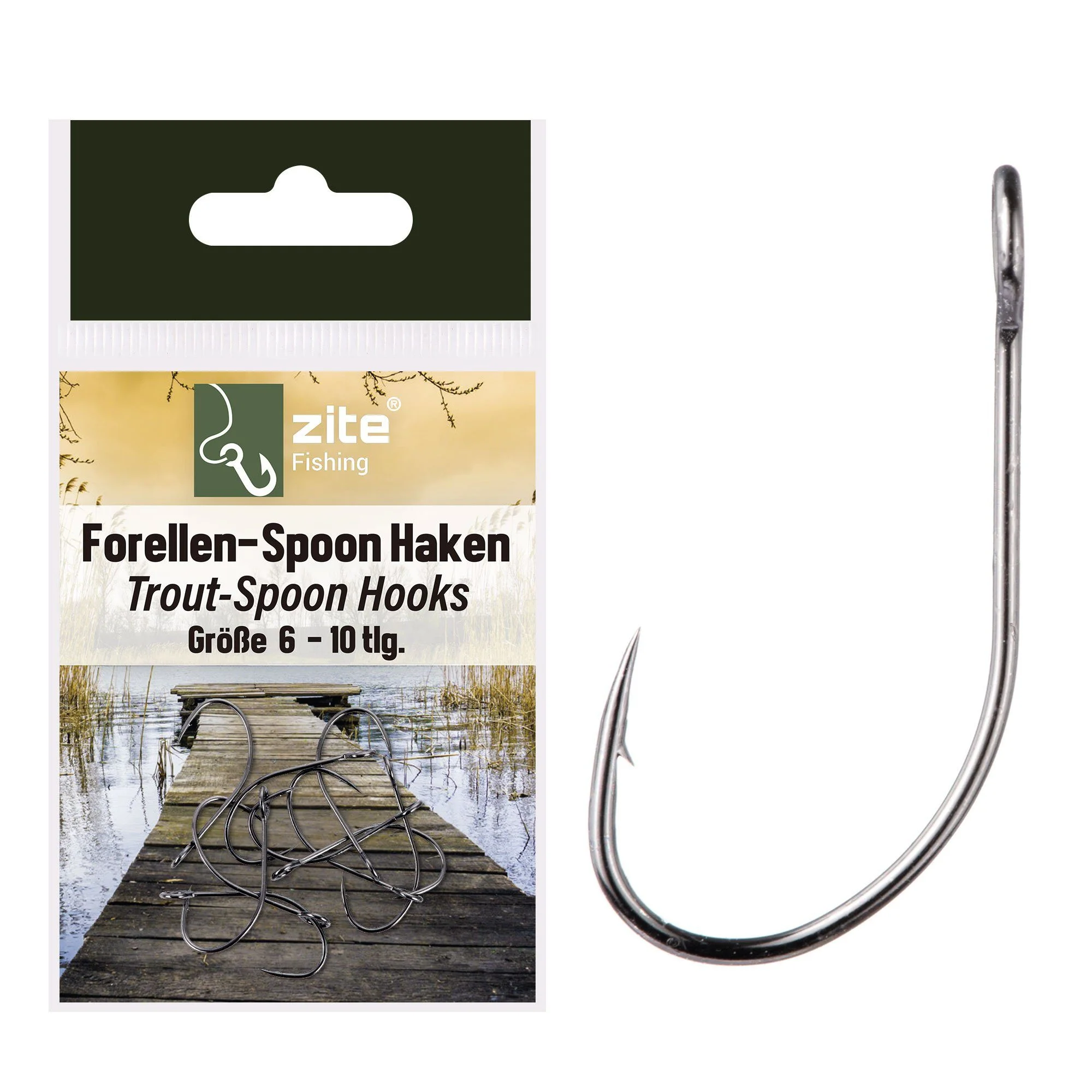 Zite Forellenhaken Set – 10 Stück, Größe 6 für Ultra Light Angeln